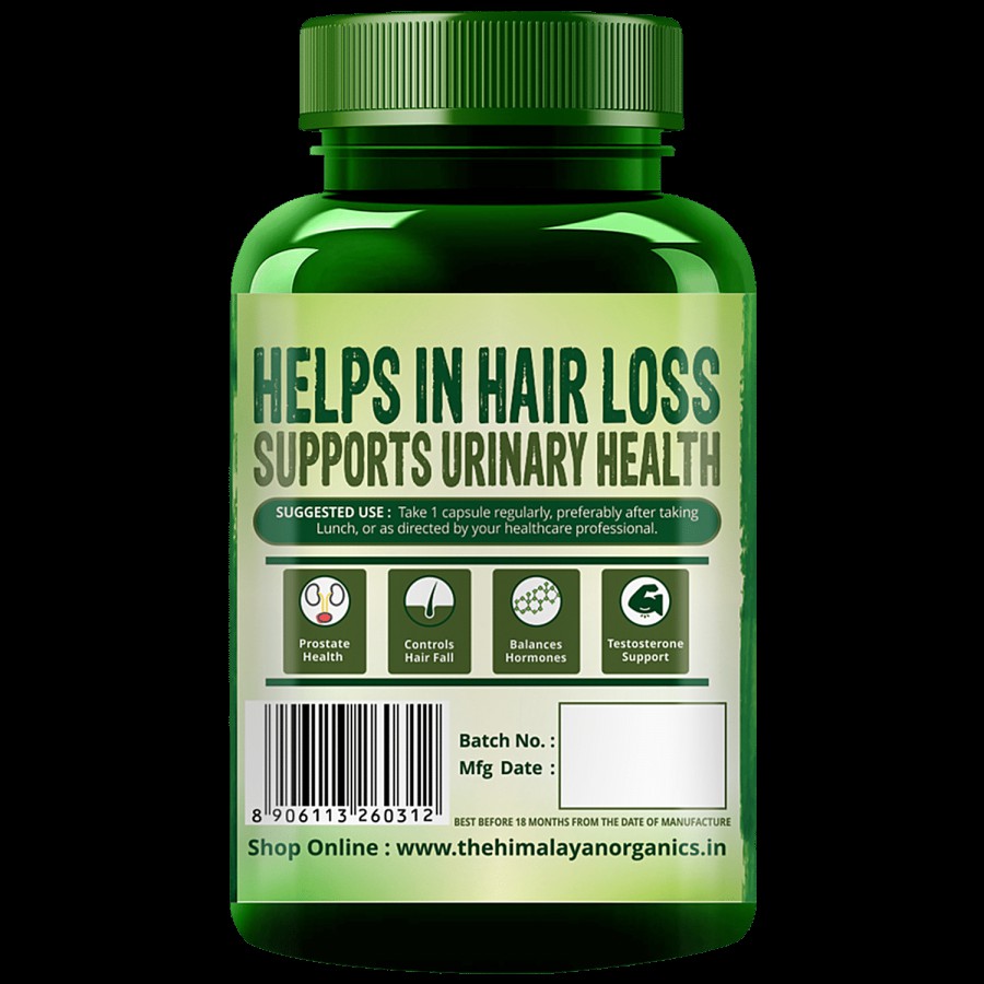 Himalayan Organics Saw Palmetto Capsule - Promotes Hair Growth