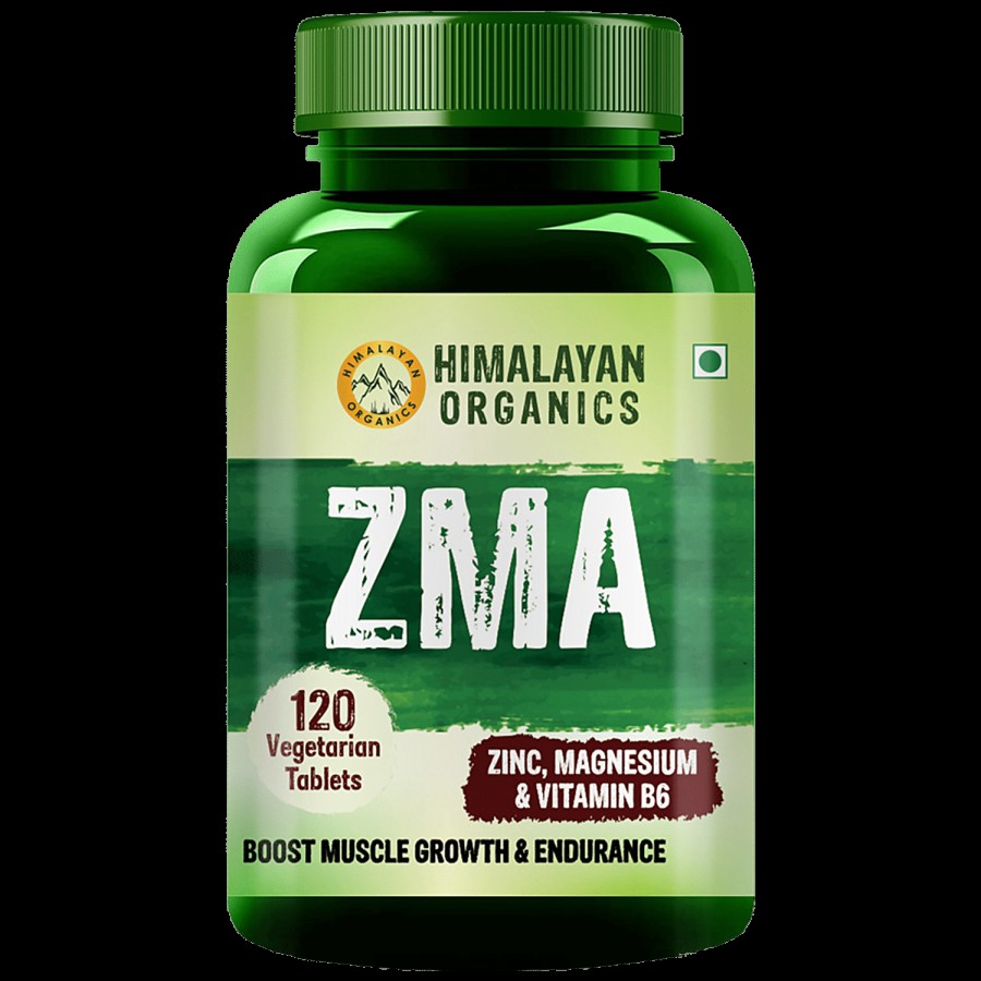 Himalayan Organics ZMA Zinc Magnesium & Vitamin B6 Tablets - Boosts Muscle Growth