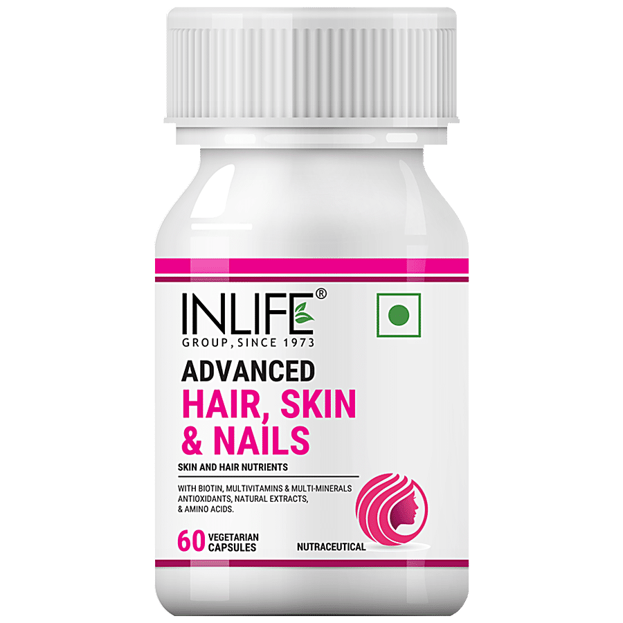 INLIFE Advanced Hair Skin & Nails Capsules - With Multivitamin