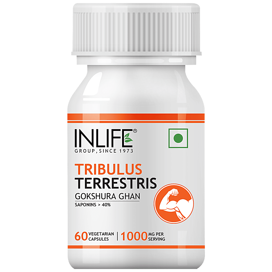 INLIFE Tribulus Terrestris 1000 Mg Capsules - Saponins > 40%