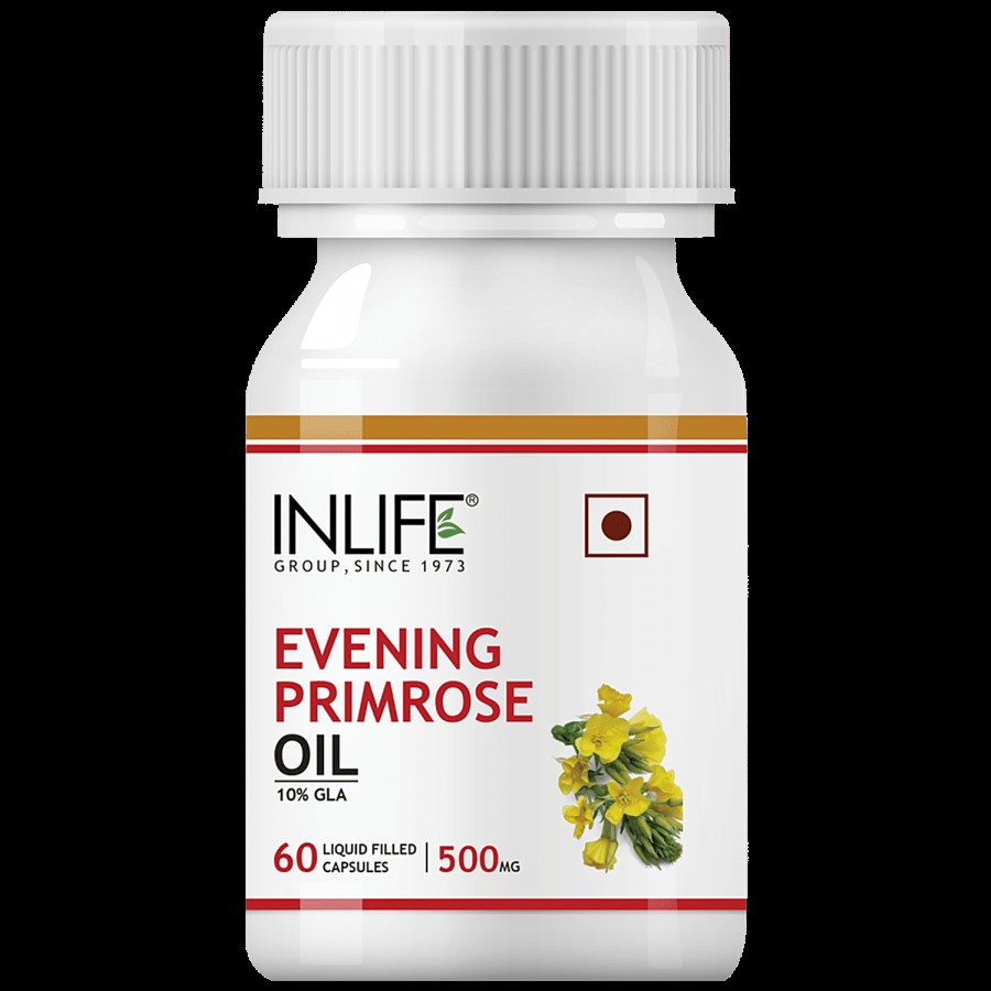 INLIFE Evening Primrose Oil 500 mg Capsules - Extra Virgin Cold Pressed