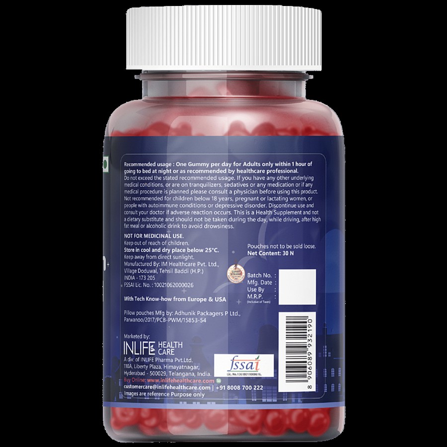 INLIFE Melatonin 5 mg Gummies - Strawberry Flavour