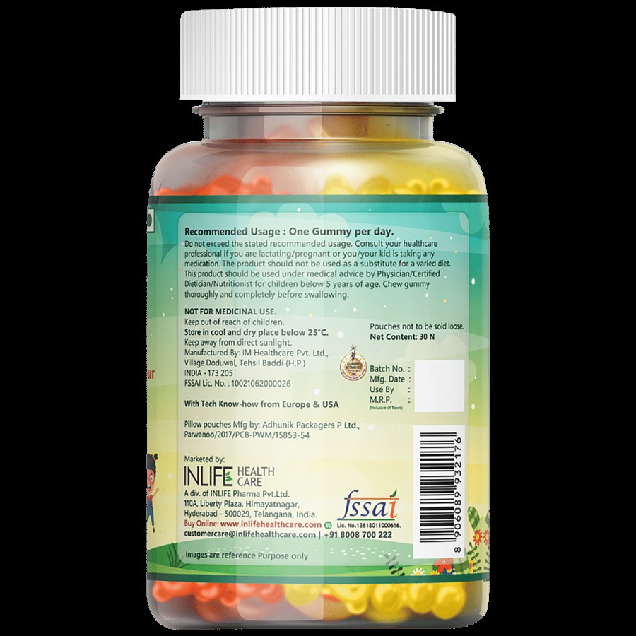 INLIFE Multivitamin & Minerals Gummies - Lemon & Strawberry Flavour