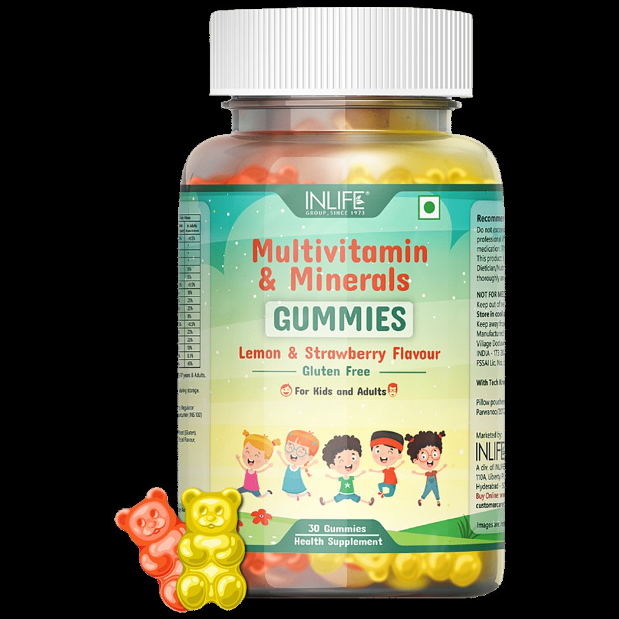 INLIFE Multivitamin & Minerals Gummies - Lemon & Strawberry Flavour