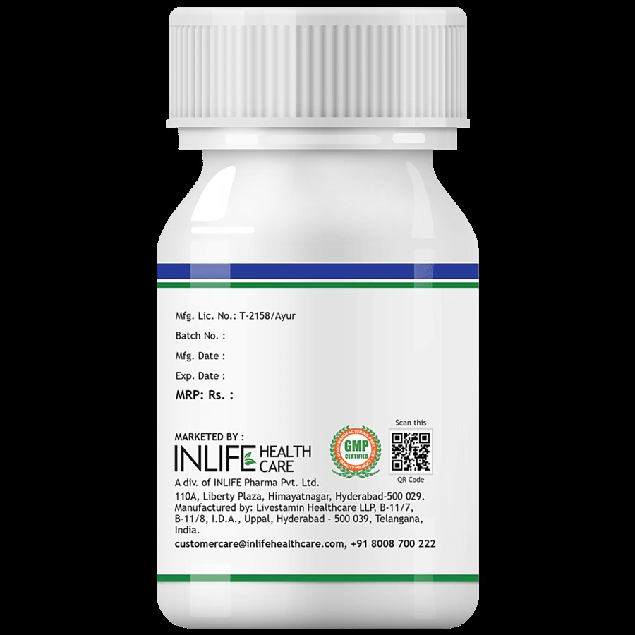 INLIFE Natural Vitamin C 500 Mg Capsules - Immunity Plus