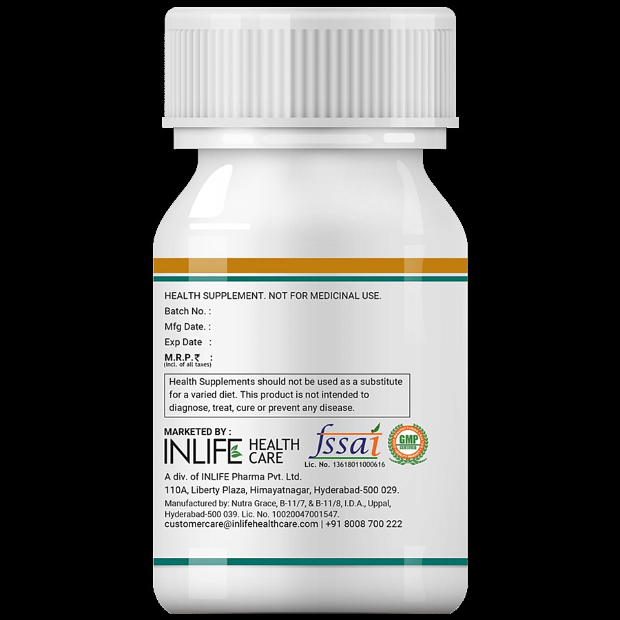 INLIFE Plant-Based Vitamin D3 K2 Capsules - Lichen Source