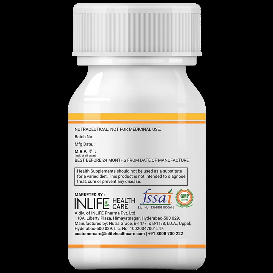 INLIFE Plant Based Natural Vitamin E Oil Capsules - For Skin Health & Immunity Booster