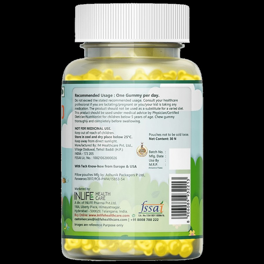 INLIFE Vitamin D Gummies - Lemon Flavour