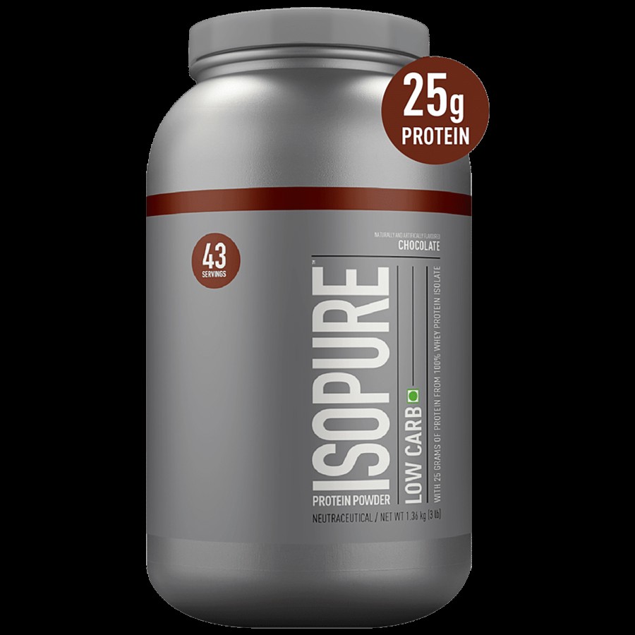 Isopure Low Carbs 100% Whey Protein Isolate Powder - Chocolate