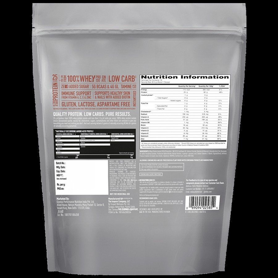 Isopure Protein Powder Drink Mix For Adults - Cookies & Cream