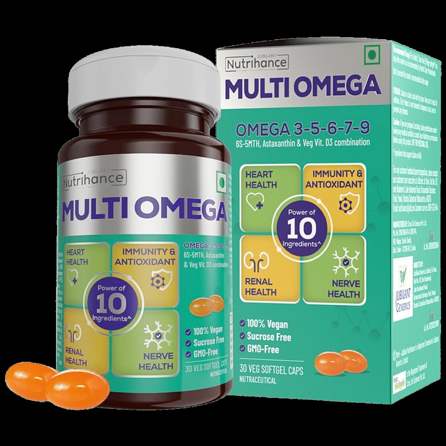 JUBILANT Nutrihance Multi Omega Softgel Capsules - 100% Vegan