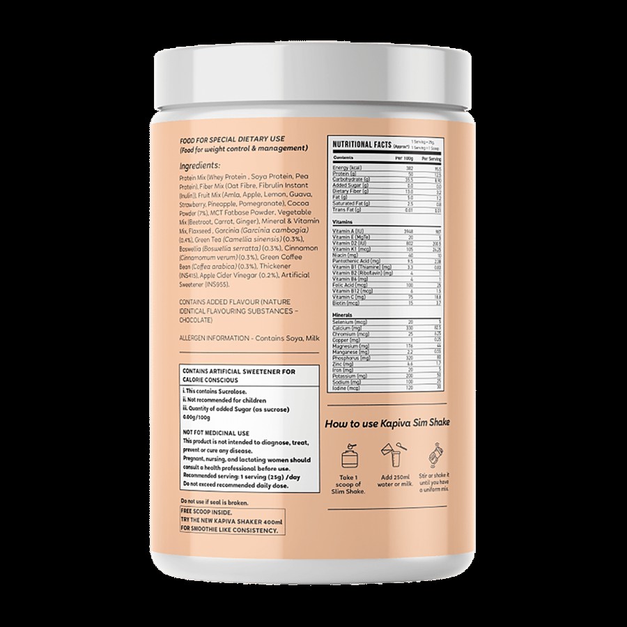 Kapiva Chocolate Slim Shake - Weight Control Powered By Ayurveda