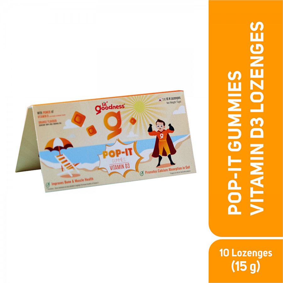 LiL'Goodness POP-IT Vitamin D Gummies/Lozenges - Orange Flavour