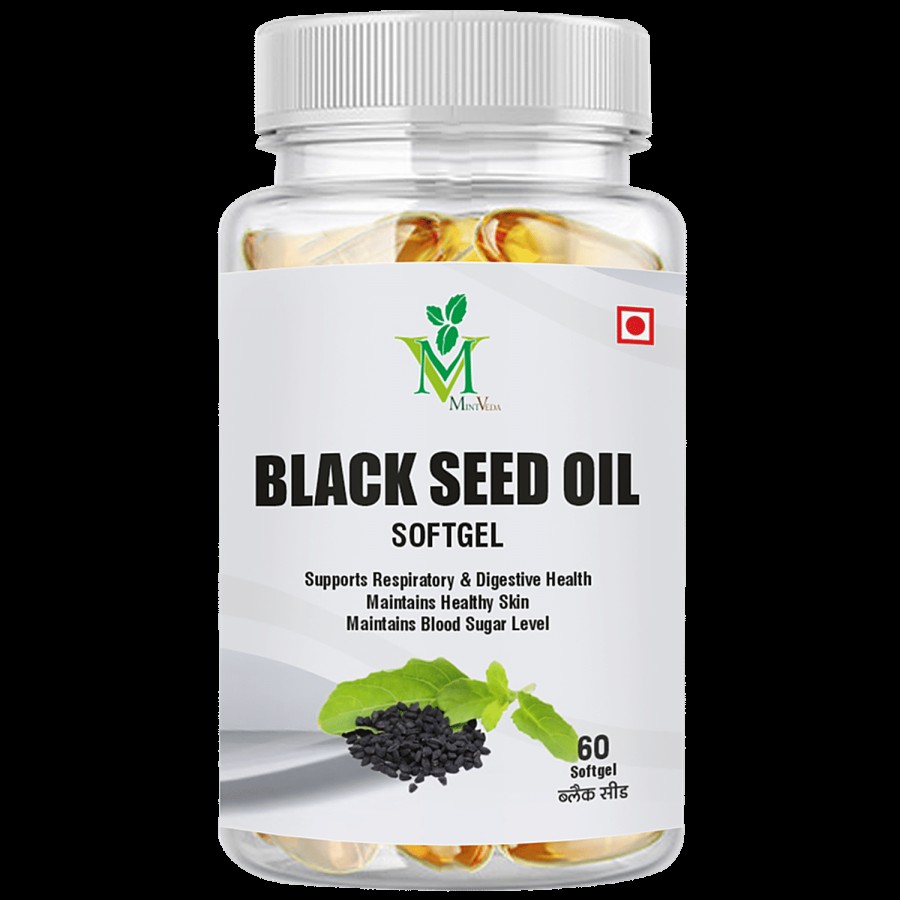 Mintveda Black Seed Oil Soft Gel - Maintains Healthy Skin & Blood Sugar Level