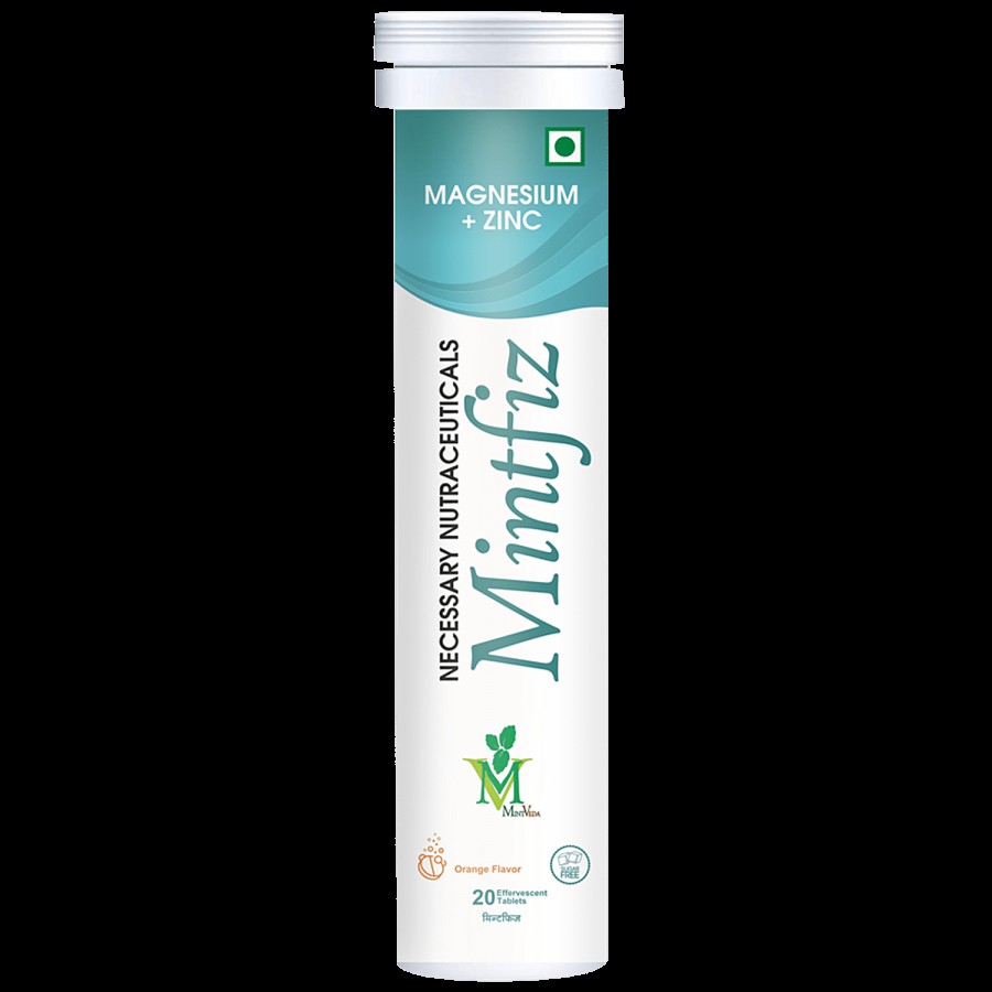 Mintveda Mintfiz - Magnesium+Zinc Effervescent Vegetarian Tablets