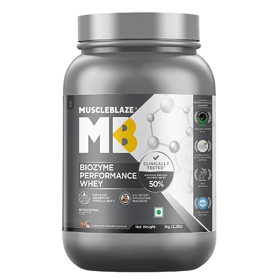 MuscleBlaze Biozyme Performance Whey Protein - Chocolate Hazelnut