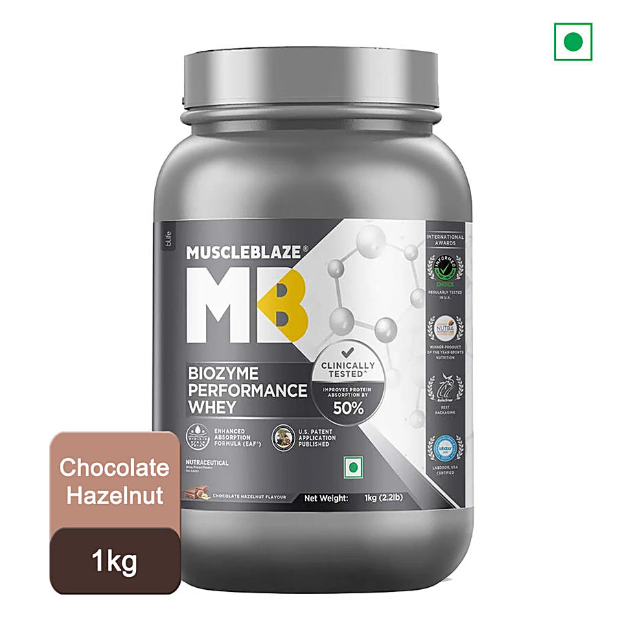 MuscleBlaze Biozyme Performance Whey Protein - Chocolate Hazelnut