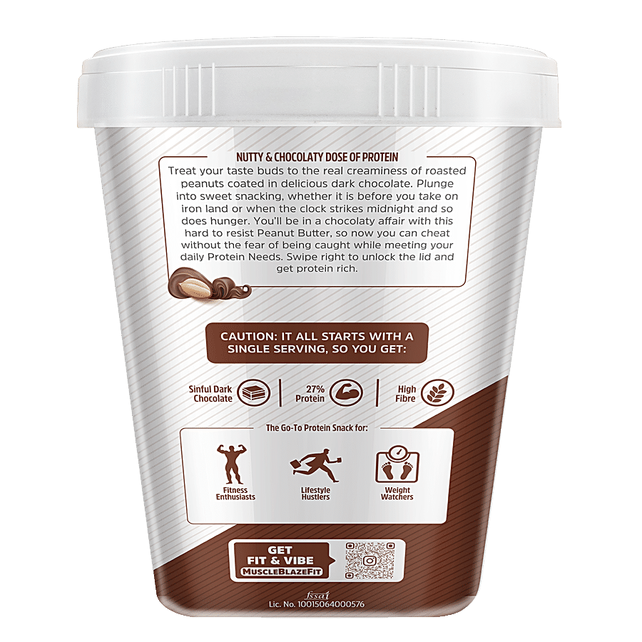 MuscleBlaze MB FIT Protein Peanut Butter Creamy Dark Chocolate Spread