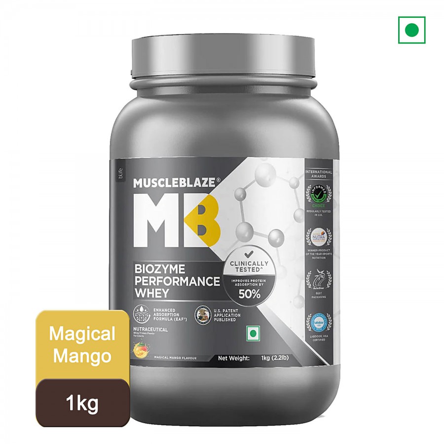 MuscleBlaze Biozyme Performance Whey Protein - Magical Mango