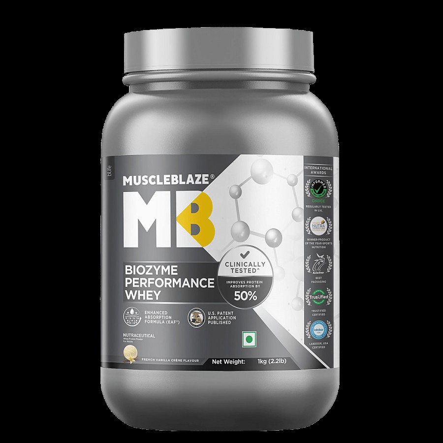 MuscleBlaze Biozyme Performance Whey Protein French Vanilla Créme