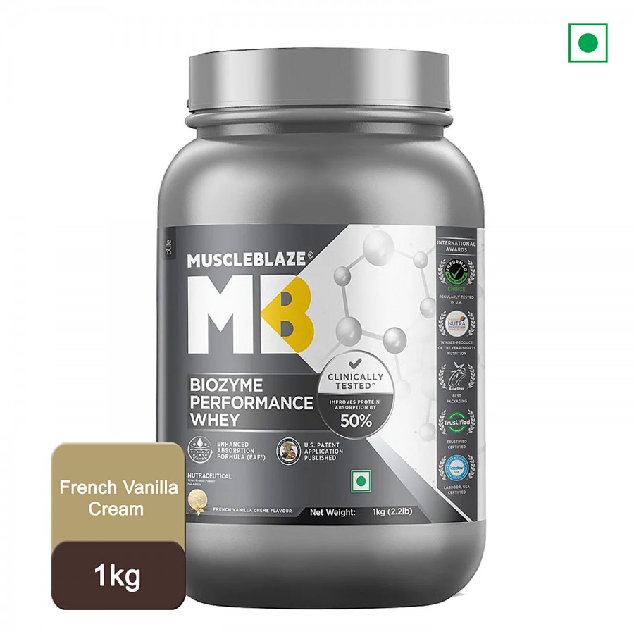 MuscleBlaze Biozyme Performance Whey Protein French Vanilla Créme