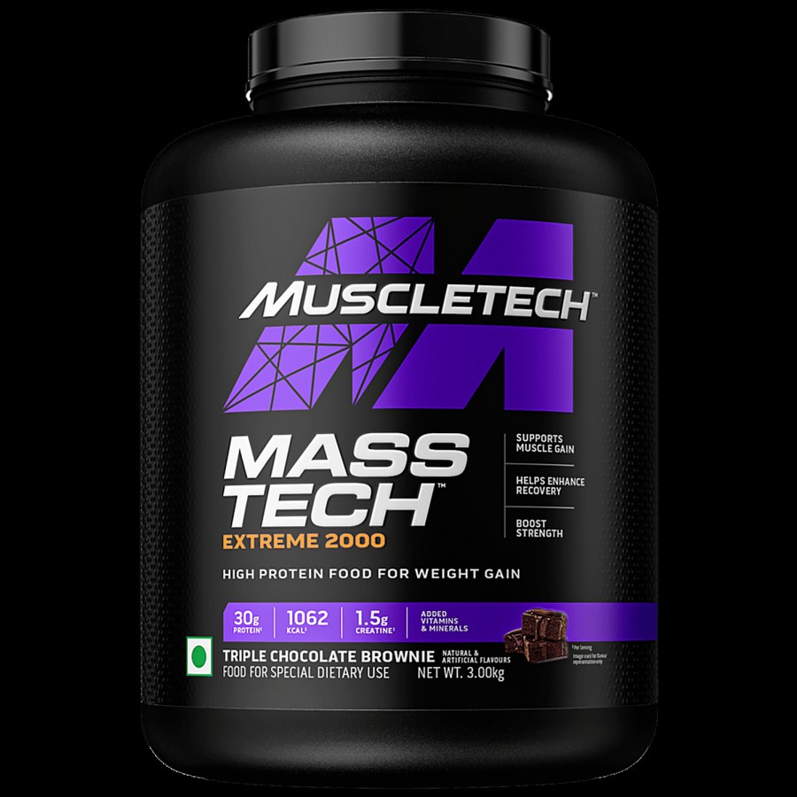 MuscleTech Masstech Extreme 2000 High Protein Powder - For Weight Gain