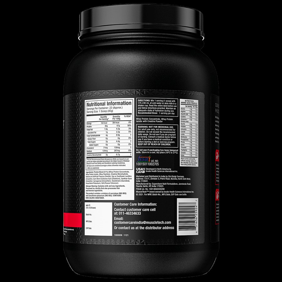 MuscleTech Nitrotech Whey Protein Powder - Builds Muscle