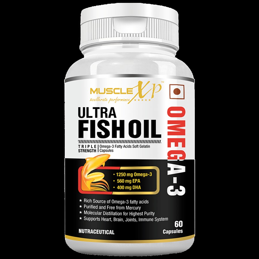 MuscleXP Ultra Fish Oil Omega 3 Softgel Capsule - Triple Strength