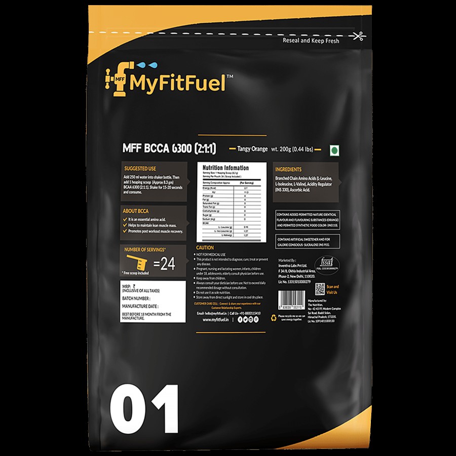 MyFitFuel MFF BCAA 6300 2:1:1 - Tangy Orange