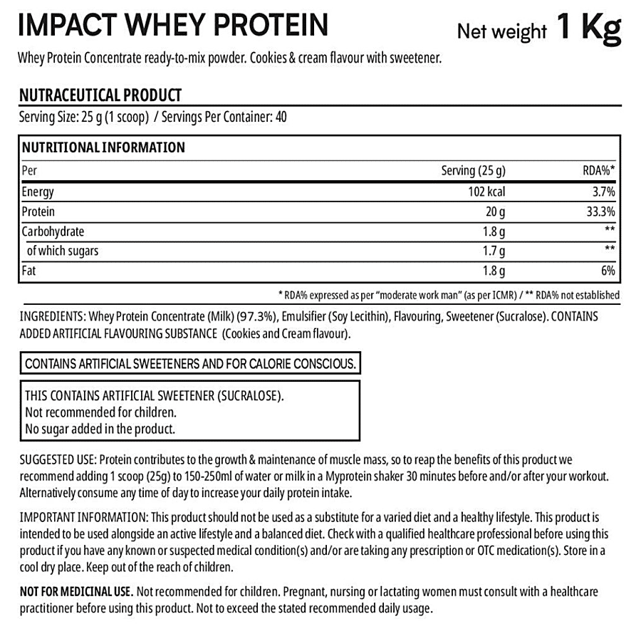 Myprotein Impact Whey Protein - Cookies & Cream