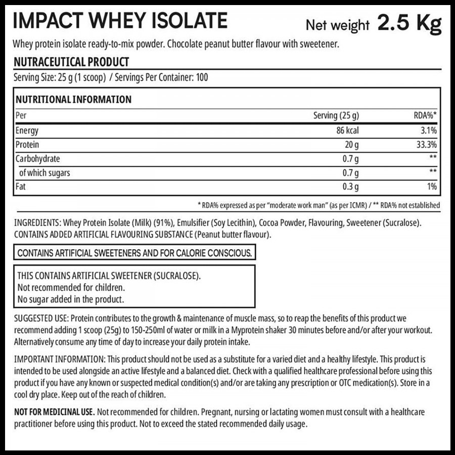 Myprotein Impact Whey Isolate - Chocolate Peanut Butter