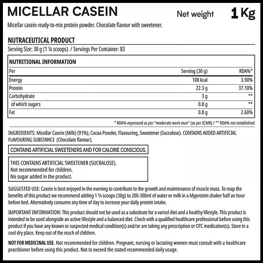 Myprotein Micellar Casein - Chocolate