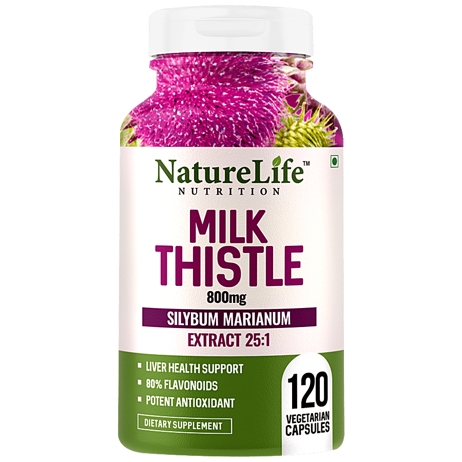 Nature Life Nutrition Milk Thistle Dietary Supplement Capsules - For Liver Health