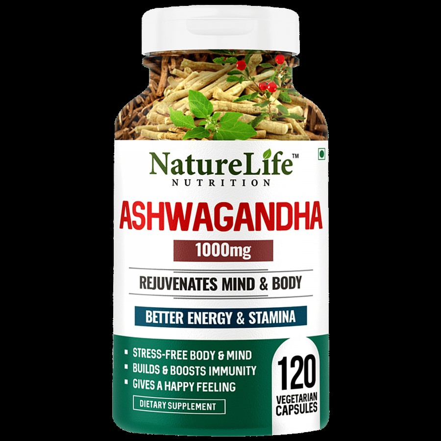 Nature Life Nutrition Ashwagandha 1000mg/Serve Tablet - For Better Energy & Stamina