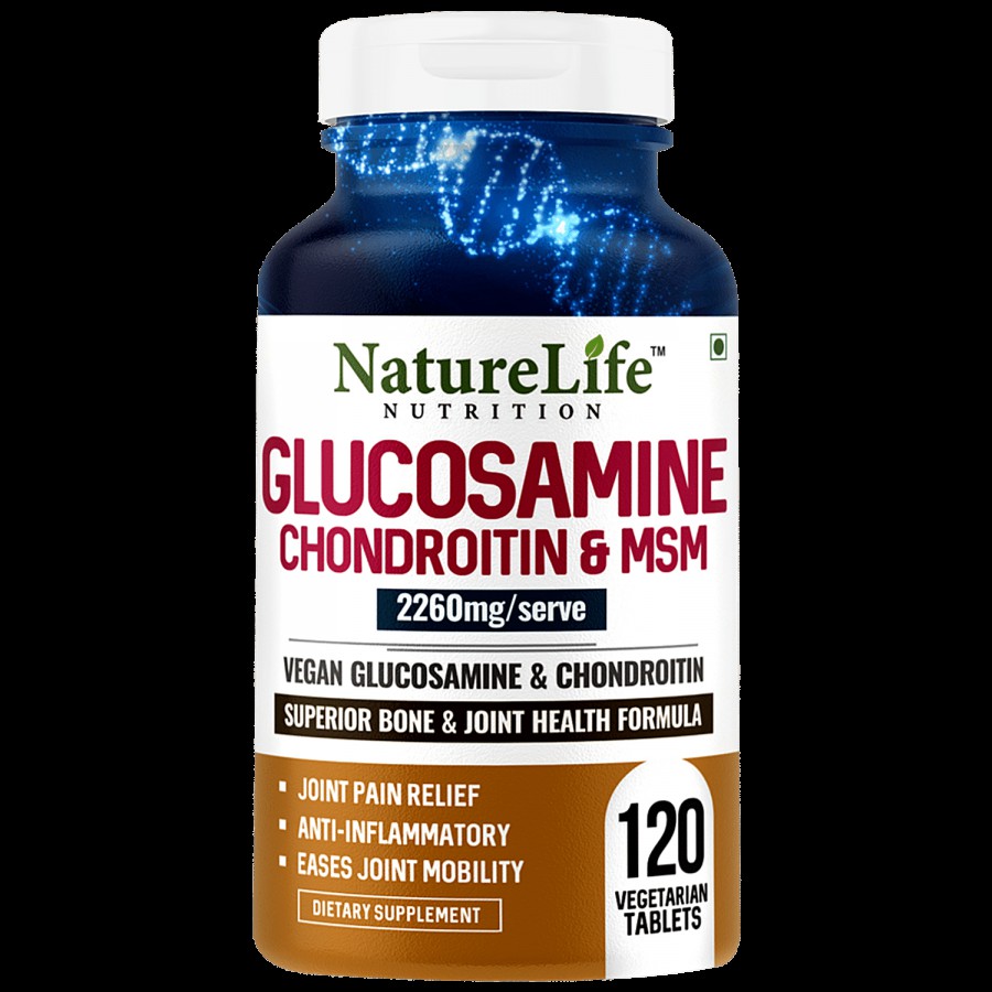 Nature Life Nutrition Glucosamine Chondroitin & MSM Tablets - For Bone & Joint Health