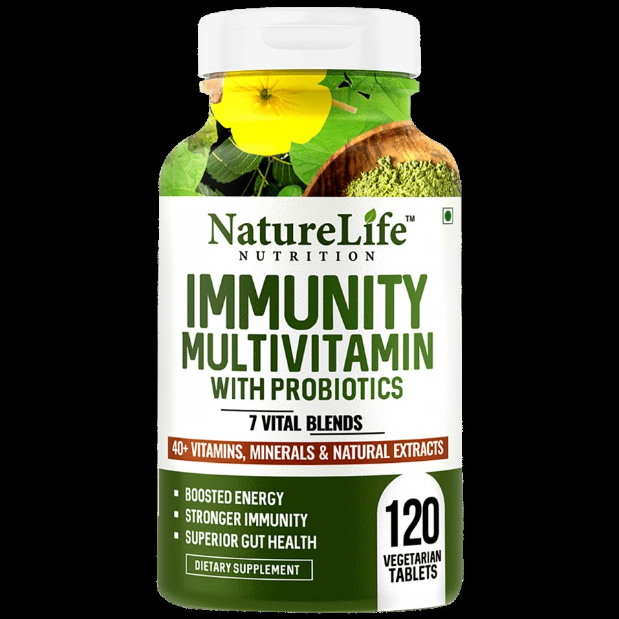 Nature Life Nutrition Immunity Multivitamins With Probiotics Tablet - For Energy & Better Digestion