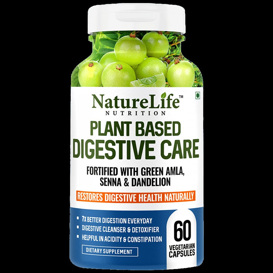 Nature Life Nutrition Plant Based Digestive Care Dietary Supplement Capsule - For Acidity