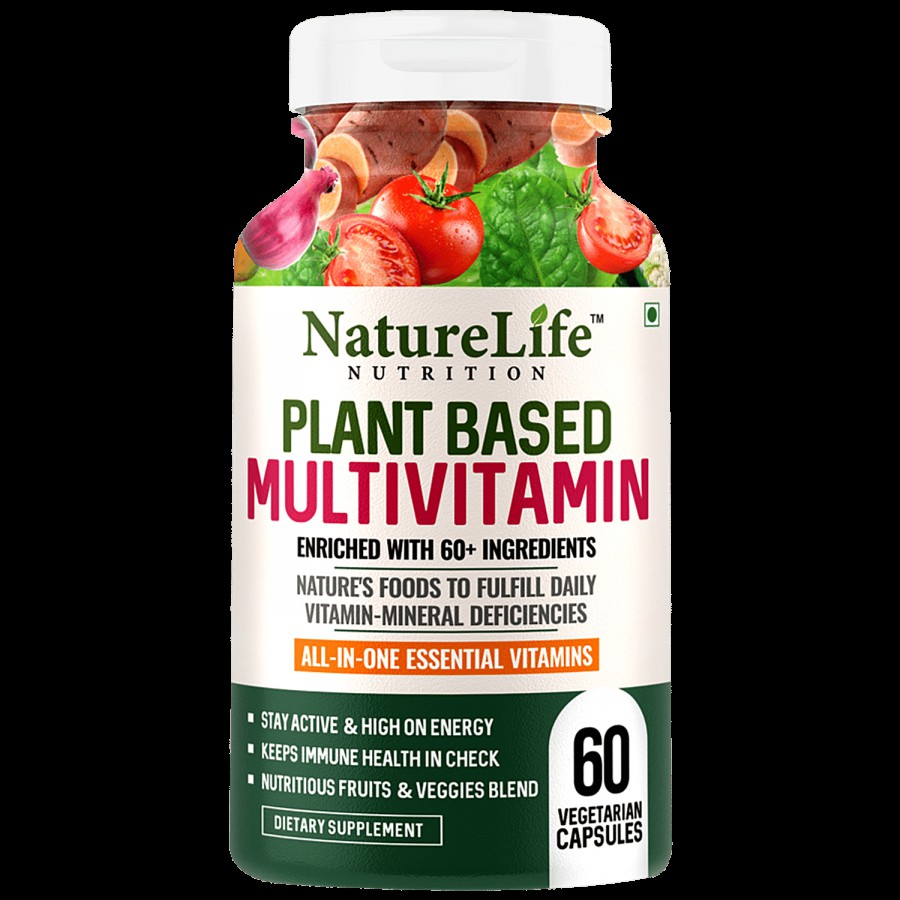 Nature Life Nutrition Plant Based Multivitamin Dietary Supplement Capsules - For Immune Health