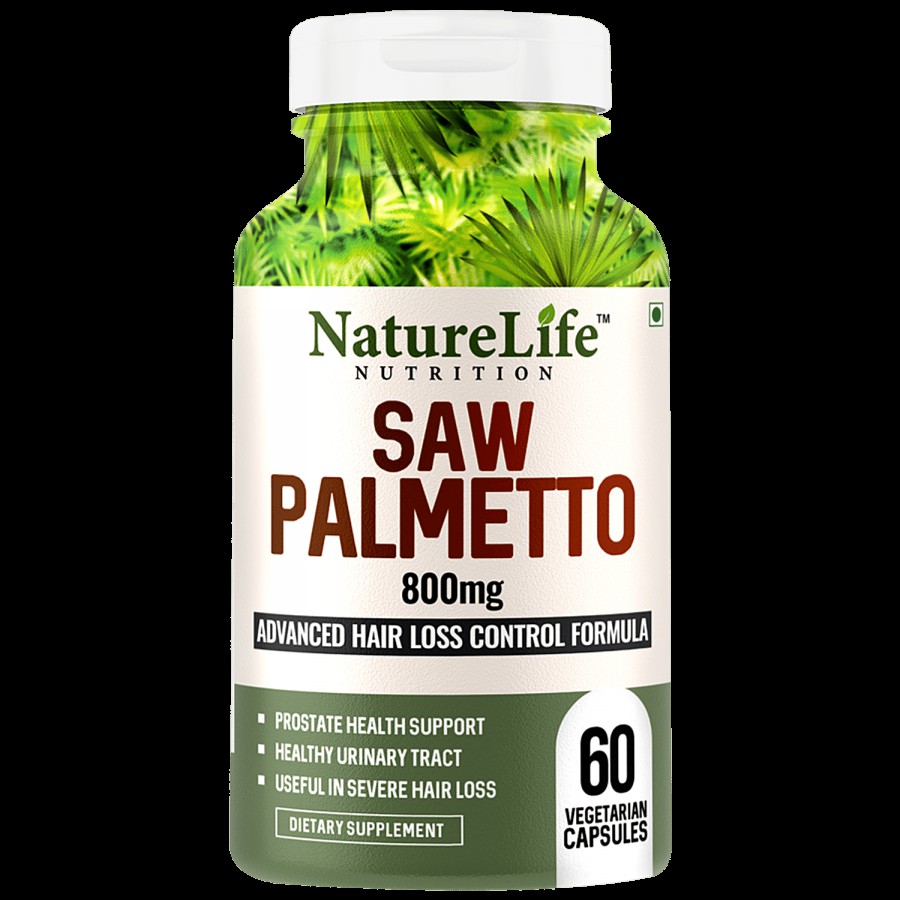 Nature Life Nutrition Saw Palmetto Dietary Supplement Capsules - Controls Hair Loss