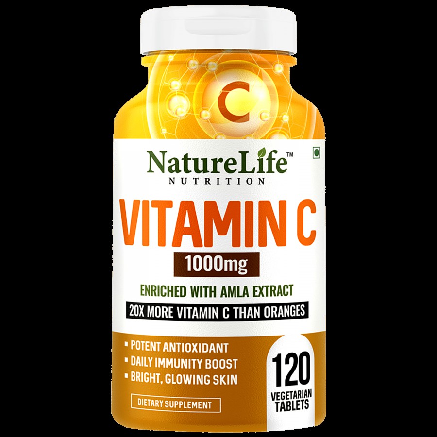 Nature Life Nutrition Vitamin C Dietary Supplement Tablets - With Amla Extract