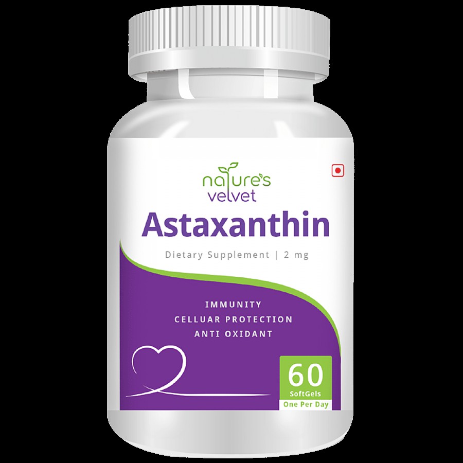 Natures Velvet Astaxanthin 2 mg Softgels - For Eye Health