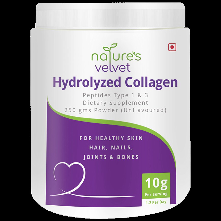 Natures Velvet Hydrolysed Collagen Powder Supplement - For Healthy Hair