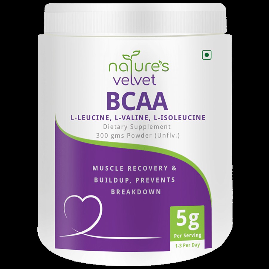 Natures Velvet Instantized BCAA 5000 mg Powder - Muscle Recovery & Buildup