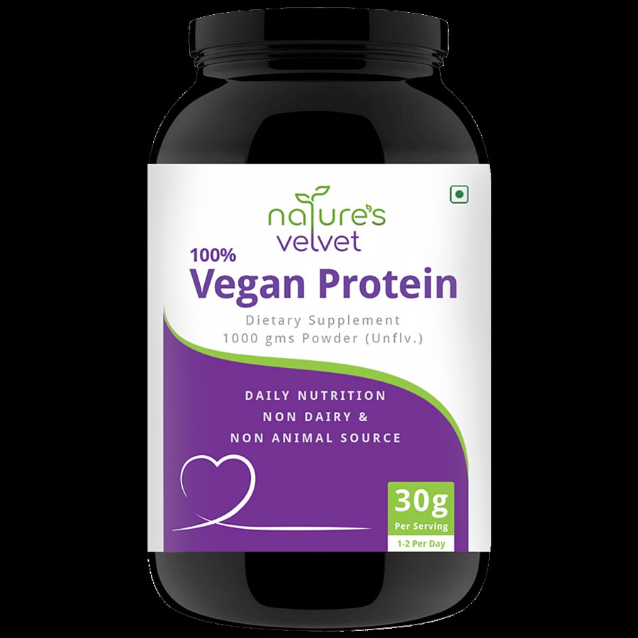 Natures Velvet Plant Based Protein Isolate - 100% Vegan & Rich In BCAAs