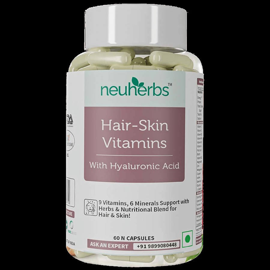 Neuherbs Hair-Skin Vitamin Capsules - With Turmeric Extract