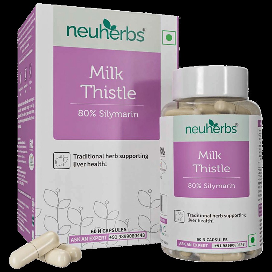 Neuherbs Milk Thistle 80% Silymarin Capsules - Supports Liver Health