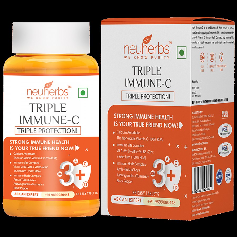 Neuherbs Triple Immune - C Tablets - Immunity Booster & Skincare Booster