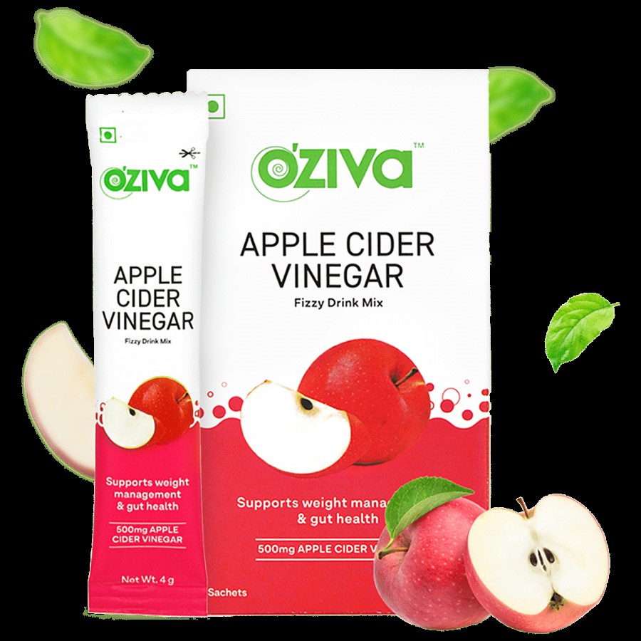 O'ZIVA Apple Cider Vinegar Fizzy Drink - Supports Weight Management & Gut Health