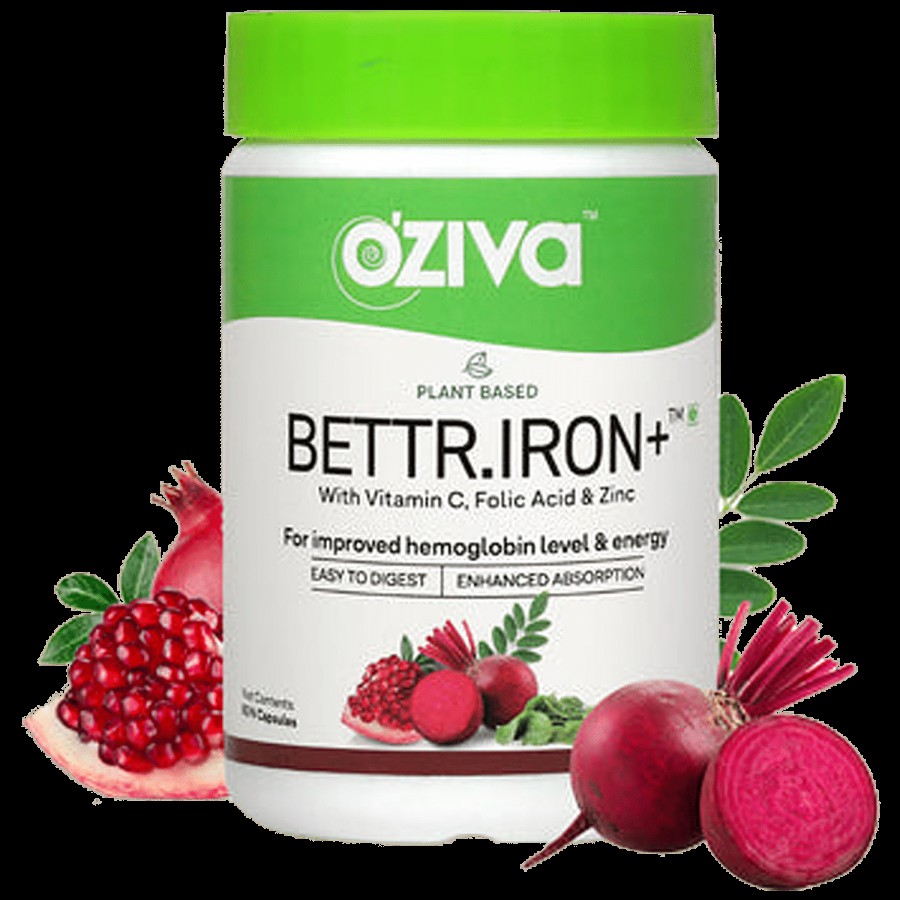 O'ZIVA Bettr. Iron+ Capsules - For Improved Haemoglobin & Oxygen Binding Capacity