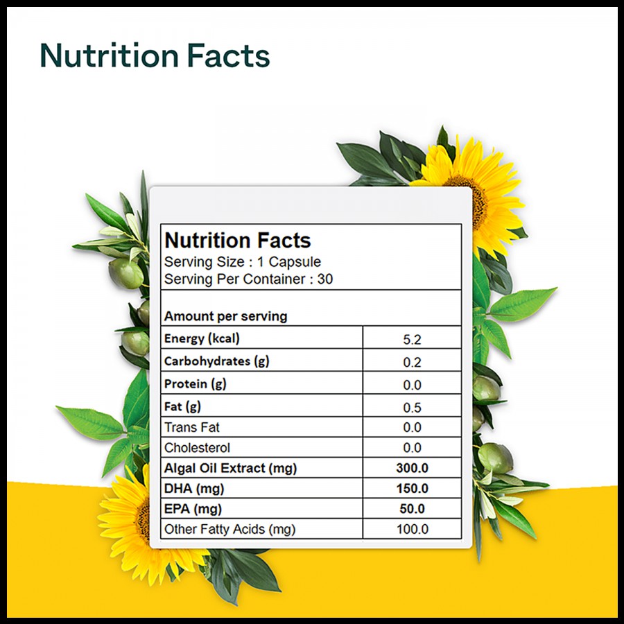 O'ZIVA Plant Based Omega Multi Vitamin Capsules - For Better Immunity Heart & Brain Health